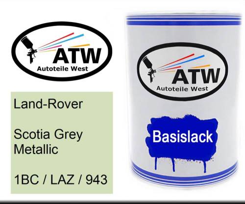 Land-Rover, Scotia Grey Metallic, 1BC / LAZ / 943: 500ml Lackdose, von ATW Autoteile West.